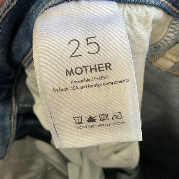 MOTHER Maven Wide Leg Ankle Fray Jeans Bitchin Wash Size 25 - Picture 5 of 6